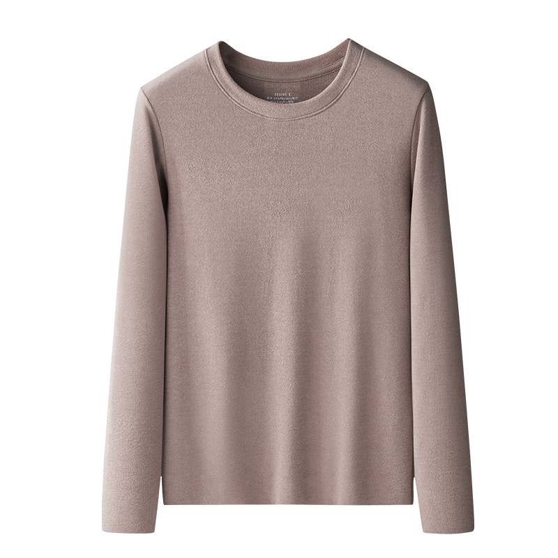 Nuevo traje de ropa interior térmica para mujer de otoño e invierno, cuello alto, color sólido más terciopelo, almacenamiento de calor grueso, ropa de otoño, pantalones largos en stock