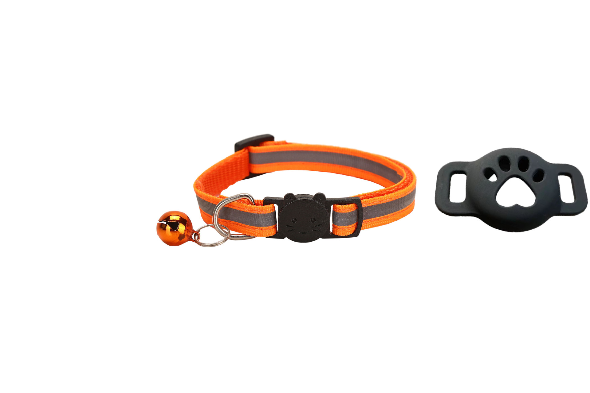 Nuevo collar de gato reflectante Airtag con campana localizador collar de silicona reflectante en stock