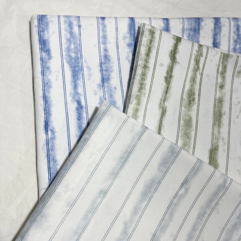 早春の純綿ファッションブランドのシンプルなストライプの染め生地のシャツの工装ズボンdiy手作りの装飾布帛|undefined