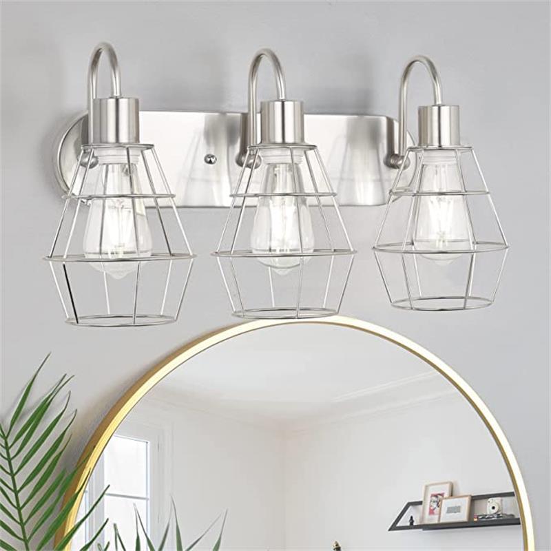 Amazon Wall Lamp American Minimalist Industrial Style Iron Cage Stairs Living Room Washstand Dresser Background Wall Mirror Headlight