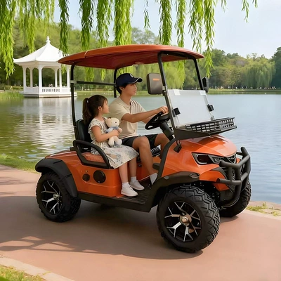 High-End Electric 2-4-6-Seater Golf Cart for Scenic Areas, Four-Wheel Patrol and Sightseeing Vehicle for Tourist Hotels (Elektrikli qolf avtomobilləri) - orange-model-order-deposit