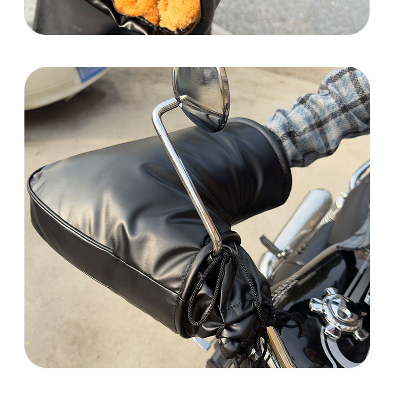 Winter warm, fleece-lined, thickened electric vehicle hand guards, windproof and cold-resistant, suitable for scooters and tricycles