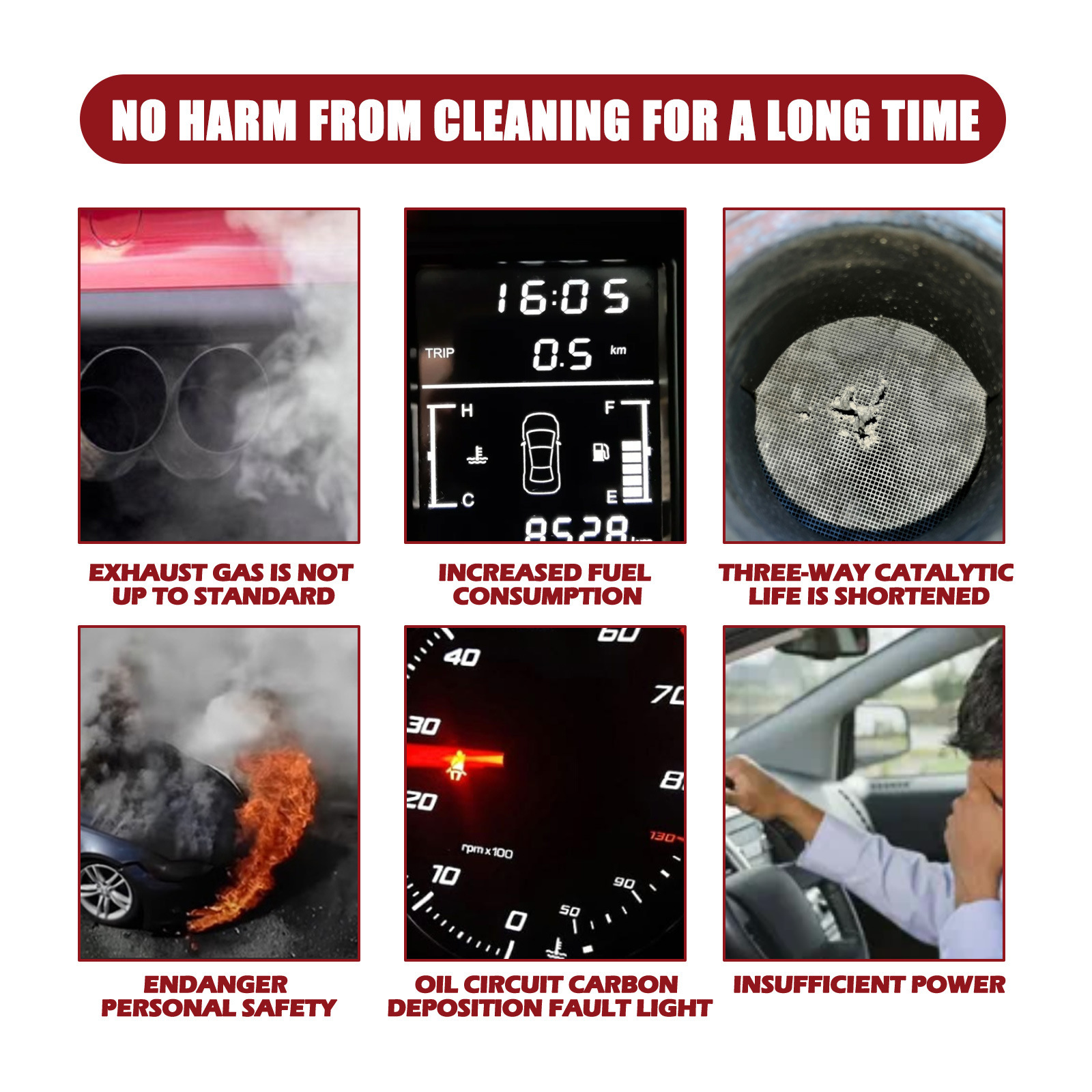 Rayhong Car Exhaust Pipe Cleaner Removes Rust, Removes Carbon Deposits, Removes Black Smoke Cleaner, Car and Motorcycle Maintenance