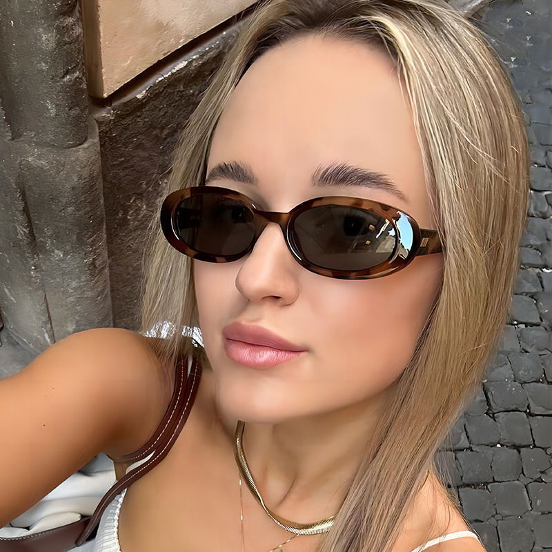 Vacation Classic Style Streetwear Geometric PC UV400 Protection Oval Frame Full Frame Women's Sunglasses display picture 4