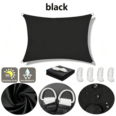 Avtomobil yan çətirləri – Hot-Selling Garden and Pool Sunshade - black-2x2m