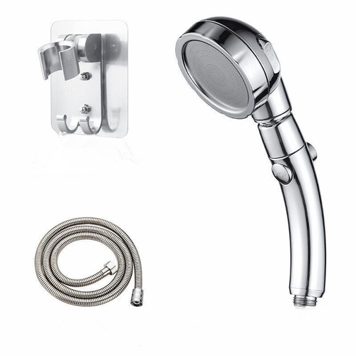 Circular Shower Head Spray Set with Boosted Bathroom Pressure, Single-Tap Water Shut-off Shower Head