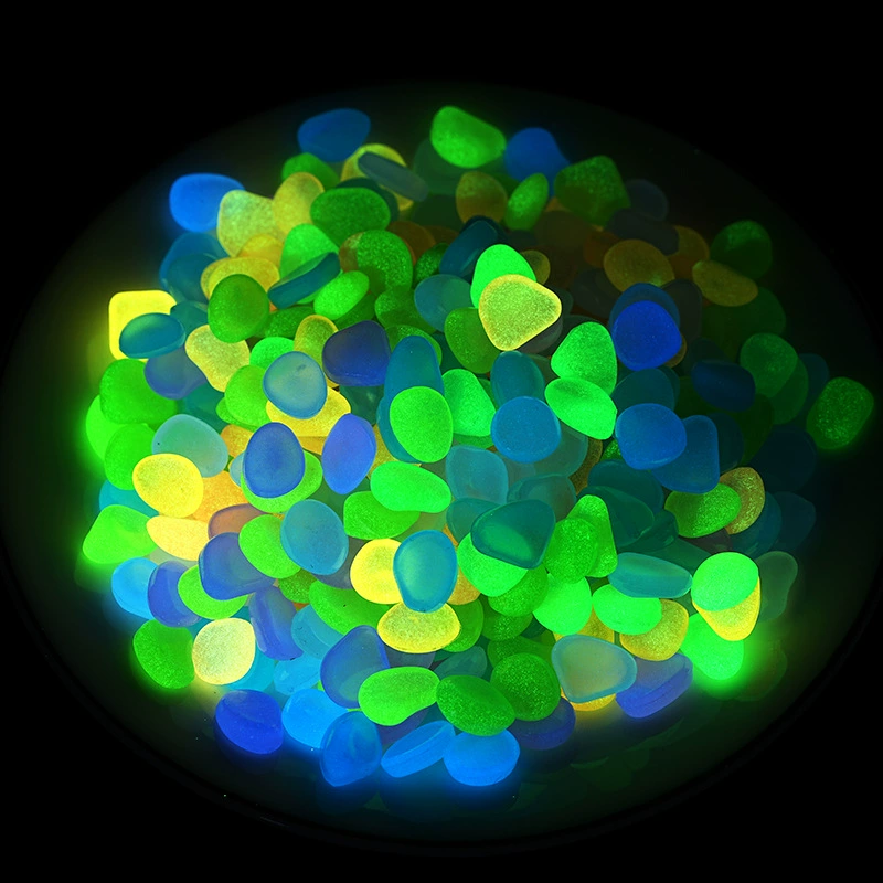 1cm small luminous stone luminescent pebbles factory cross-border special for garden fish tank landscaping archaeological and fluorescent stone