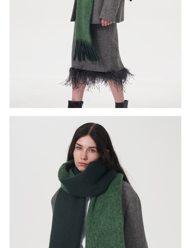 Nuova sciarpa in cashmere imitazione calda a due colori per autunno e inverno, sciarpa in mohair morbido e caldo spesso da donna_voghion.com