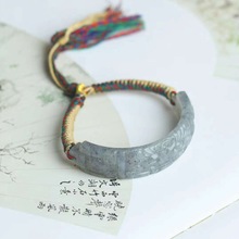 和田玉供应链天然新疆和田玉籽料青花老料玉石兽面半镯工艺品手牌