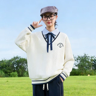 假两件卫衣春装2026新款少女宽松洋气学院风初高中生上衣女26011