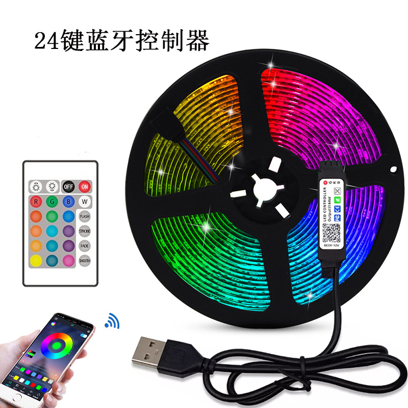 5VLED luz con USB24 clave infrarroja Bluetooth 5050RGB colorido luz con TV de fondo atmósfera barra de luz