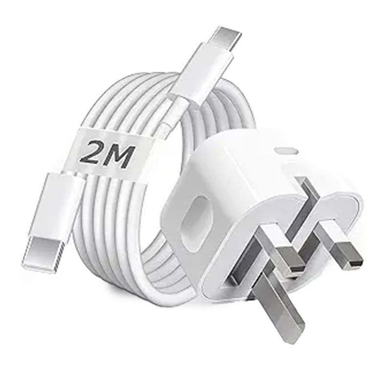 Amazon Cross-Border Pd20W British Standard Fast Charging Adapter Suitable for Apple 17 Mobile Phones British Standard Apple Charging Set