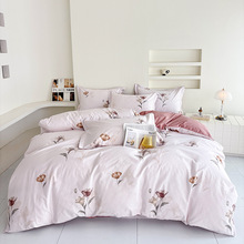 简约小清新全棉四件套纯棉a类母婴级床单被套床上用品南通市家纺