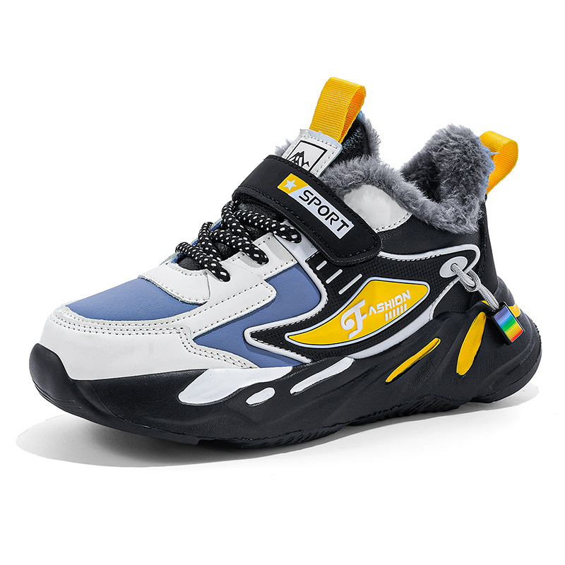 Zapatos de invierno de algodón cálido para niños, niñas, niños, niños, zapatos de correr casuales, velcro