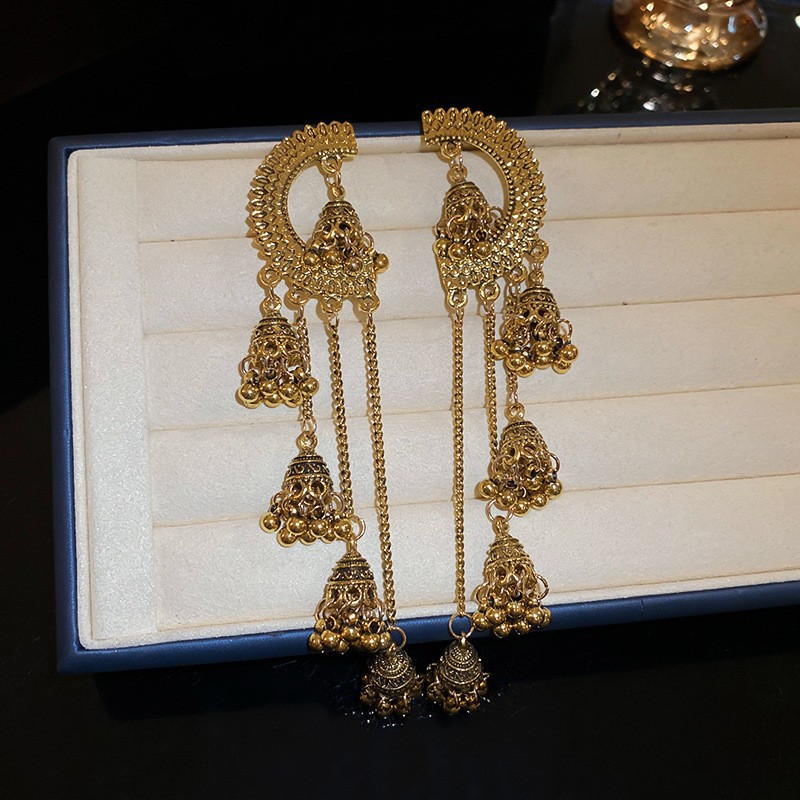 Pendientes de borla de flores transfronterizas de aguja de plata Pendientes de diseño de nicho europeo y americano Pendientes de temperamento de moda femenina Lujo ligero y de alta gama