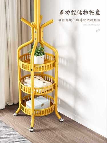 Wholesale Floor Standing Coat Rack for Living Room, Iron Wire Hanger for Clothes, Bedroom Entrance Bag Hook, Storage Shelf for Home, Single-Pole Standing Clothing Rack