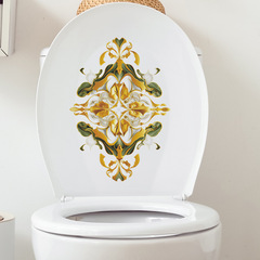外貿創意復古精緻浮雕花紋浴室馬桶貼家居裝飾牆貼貼紙自粘批發