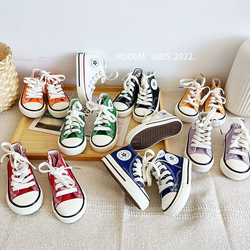 Осень 2022 г. Детская парусиновая обувь в Корейском стиле, Детская бисквитная обувь, яркие парусиновые сапоги для мальчиков, Тканевая обувь ярких цветов для девочек