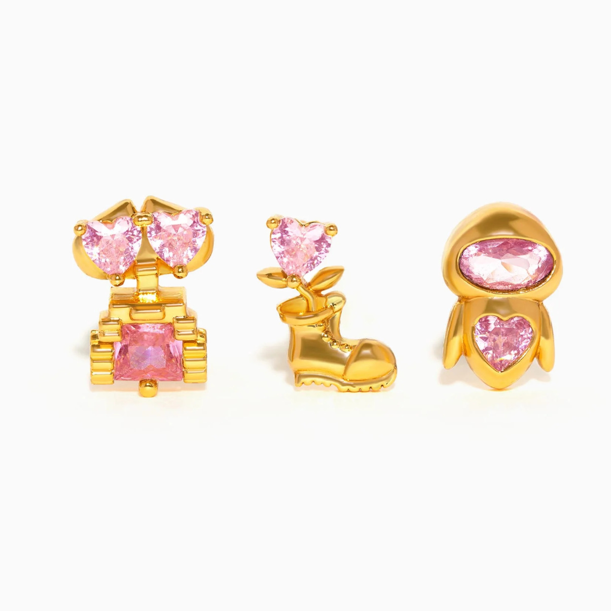6g Weight 925 Sterling Silver Ear Needle Material Ear Studs Classification 1 Set Quantity Holiday, Tea Party Occasion 1 Set Copper Heart Shape Ear Studs