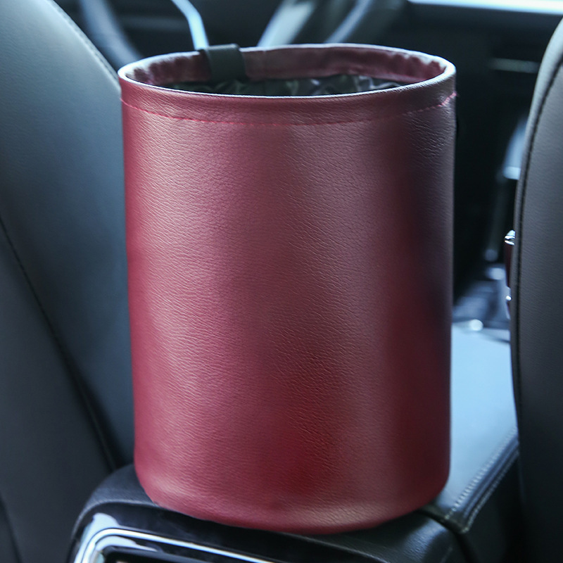 2020 Multi-Purpose Car Door Seat Back Hanging Leather Waterproof Storage Foldable Car Trash Can Storage Box