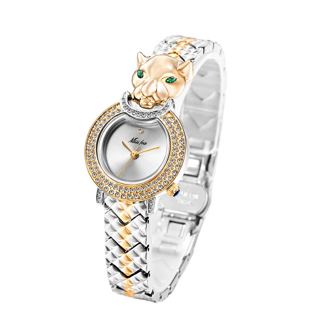 MISS FOX reloj de mujer diseño de productos genuinos leopardo pequeño dial reloj de pulsera reloj de cuarzo de moda de mujer de moda