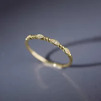 9k/14k золото Кольцо женщин инкрустированные овальные золотые бусины индекс палец кольцо золотые украшения 30541