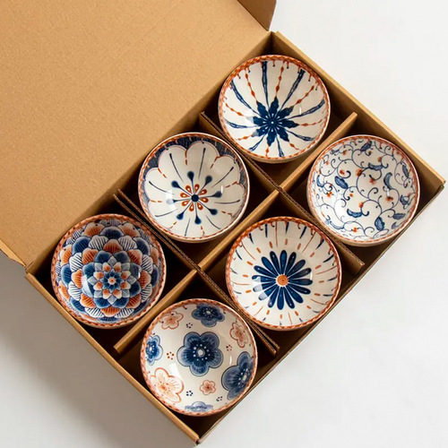 日式餐具陶瓷碗家用2022新款米饭碗高颜值6个吃饭碗礼盒装