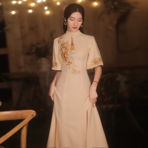Bridesmaid dresses of Chinese style, Chinese dresses oriental retro Qipao Cheongsam for women  sister group cheongsam temperament of restoring ancient ways 