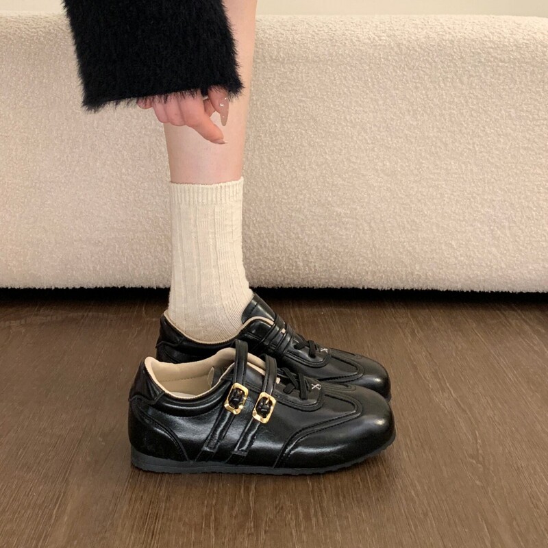 Birkenstock A-Gan shoes, casual shoes, sneakers, small leather shoes for women, 2026 new spring-summer style, height-increasing thick-soled German training shoes