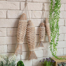 鱼串挂件背景墙教室手工实木串鱼壁饰乡村墙壁挂饰墙饰装饰