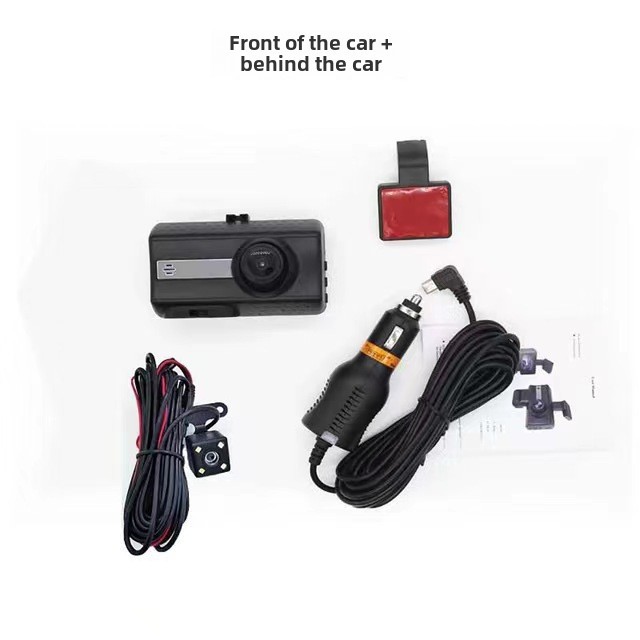 Sõidusalvesti HD öine nägemine ees ja taga auto topeltsalvestus piiriülene auto DASHCAM salvesti DVRCAMERA_voghion.com