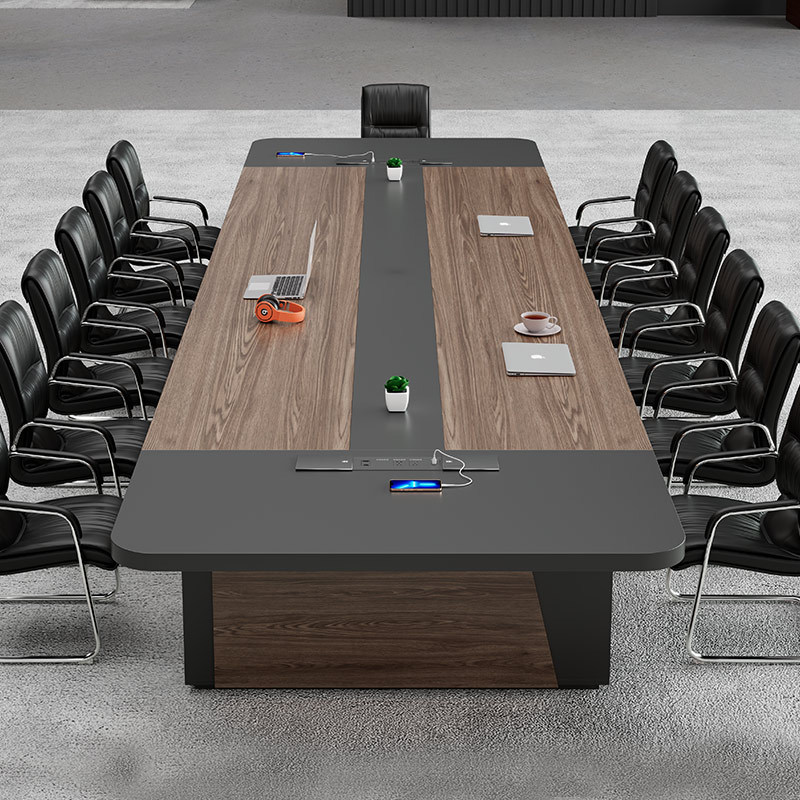 Office Conference Table Long Table Simple Modern Large Employee Training Study Table Long Table Conference Room Table and Chair Combination