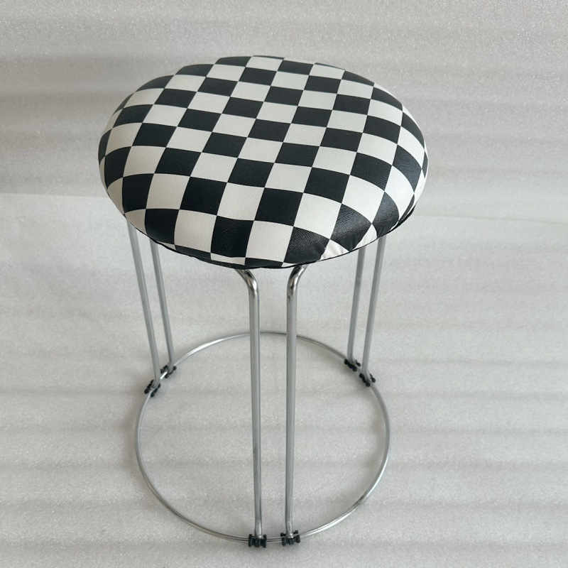 Taburetes redondos de madera sólida taburetes de acero inoxidable taburetes caseros apilables taburetes de hierro forjado dormitorio taburetes de comedor para adultos