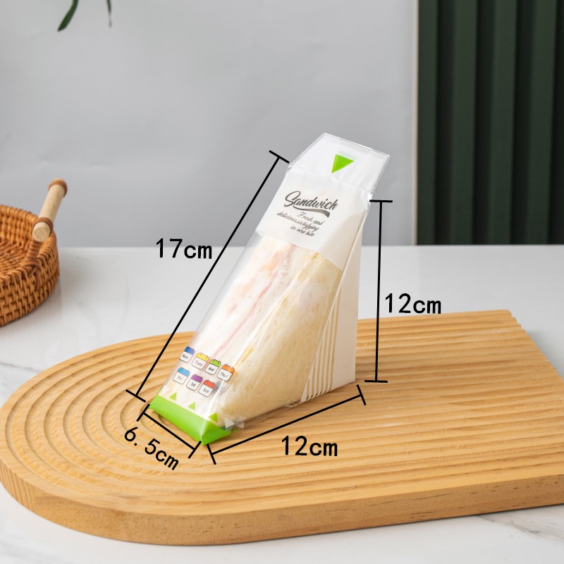 almohadilla de embalaje de sándwich fácil de desgarrar almohadilla transparente desechable para pastel triangular horneado envasado de pan almohadilla de soporte interior