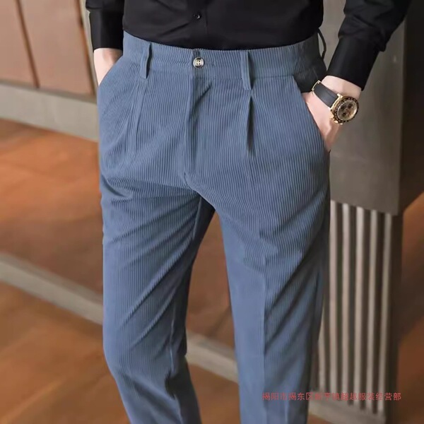 Demi-season corduroy trend retro casual trousers English style