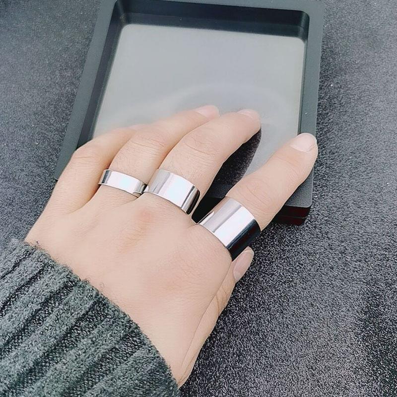 Cross-border supply glossy open stainless steel ring super wide ring wholesale disco boys and girls joint ring