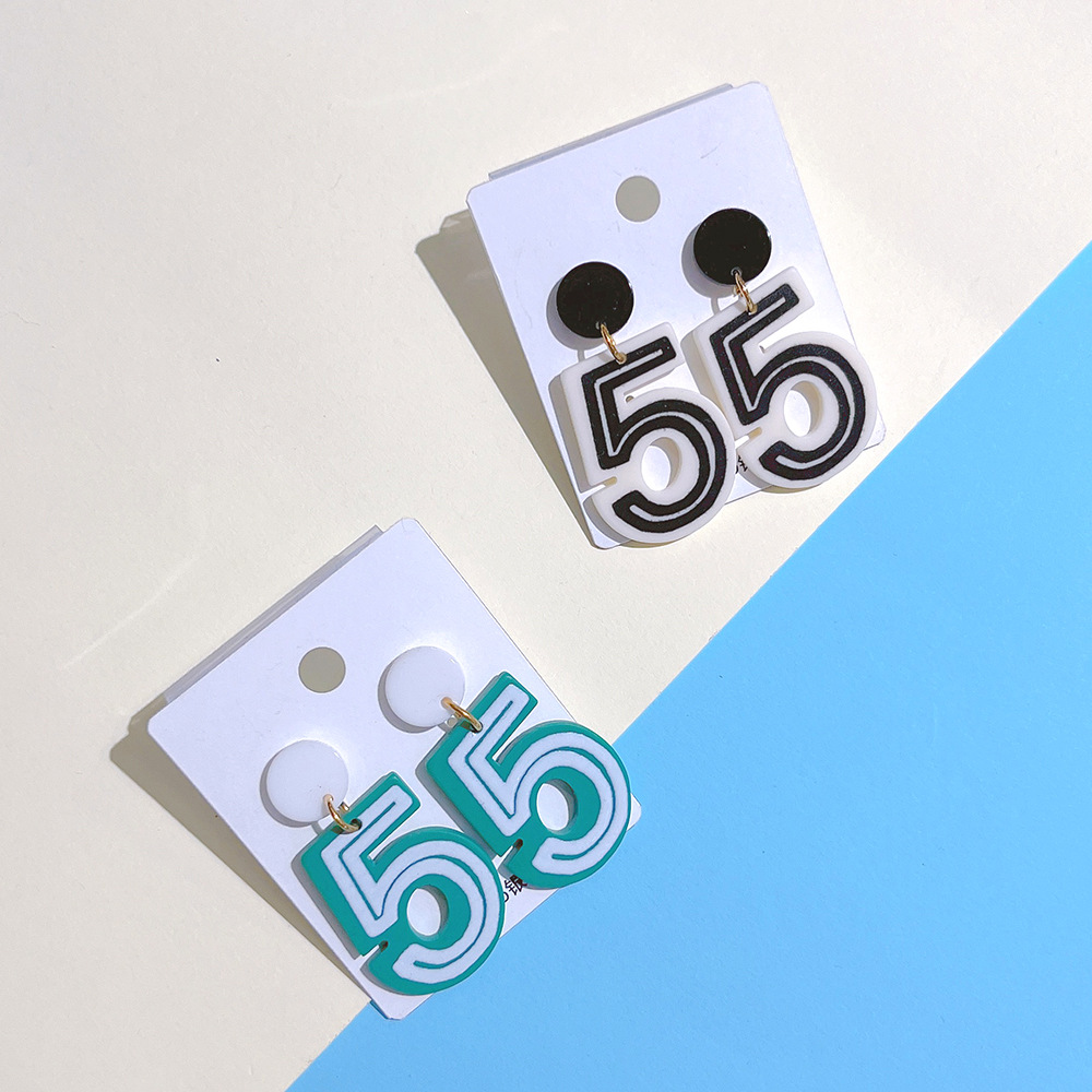 1 Pair Fashion Number Arylic Womenu0027S Drop Earrings