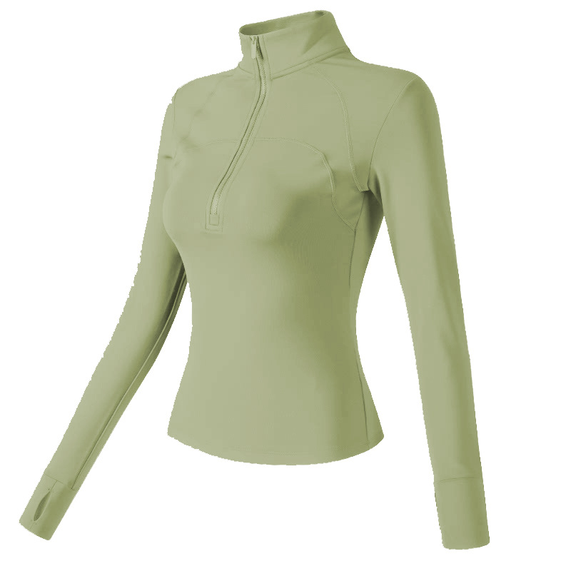 国境を越えた半ジッパーヨガ服ガードル長袖運動上着の軽贅沢ジャケット秋の新型女性