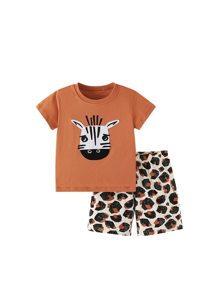Transfronterizos para malwee set de niños verano nuevo estilo europeo y americano de cuello redondo camiseta de manga corta ropa para el hogar