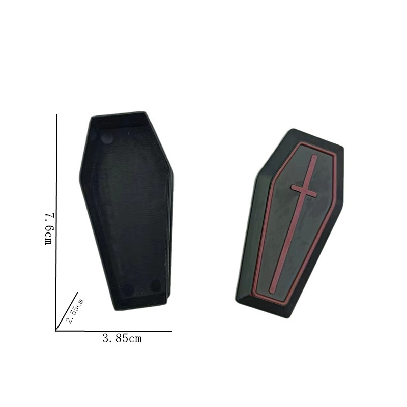 Spot plástico mini ataúd accesorios de juguete Halloween fantasma lápida accesorios juguetes para niños