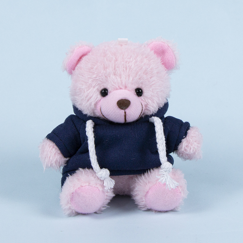 Lindo osito llavero colgante regalo creativo muñecas de peluche vestidas osito de peluche colgante de mochilas escolares para parejas