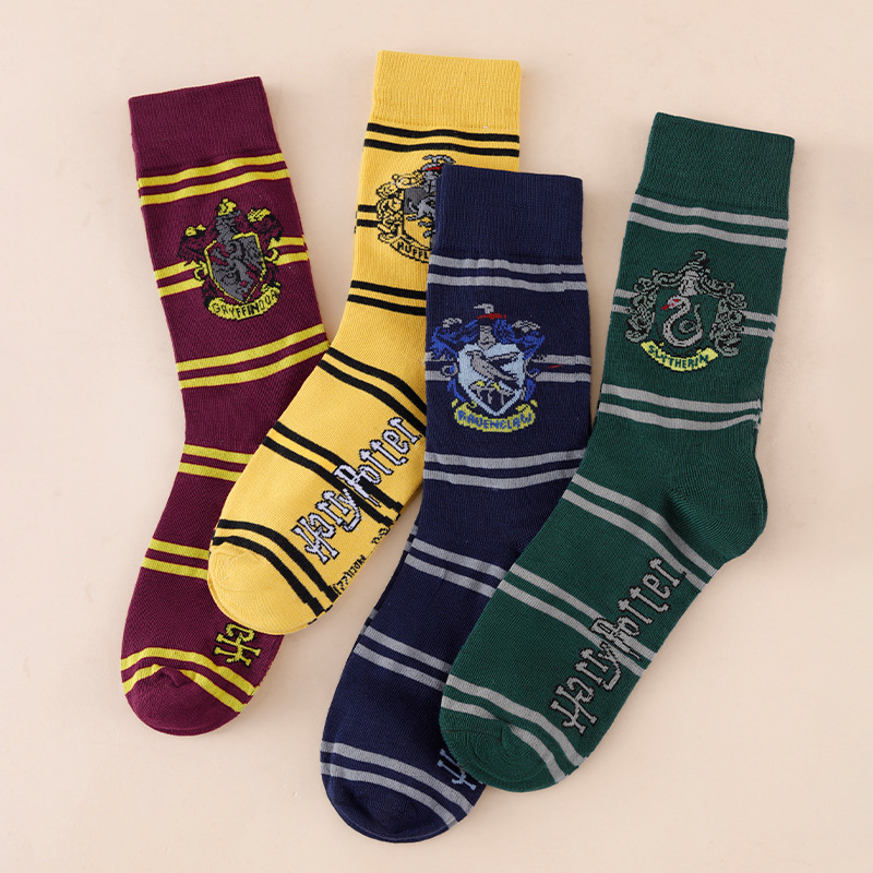Foreign trade cross-border Harry Potter four Hogwarts house long tube striped jacquard high socks, college style, unisex long socks Foreign trade cross-border Harry Potter four Hogwarts house long tube striped jacquard high socks, college style, unisex long socks