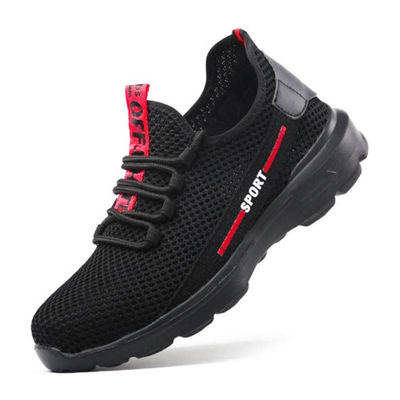 防砸防刺穿绝缘防滑透气耐磨飞织劳保鞋L12-706来图来样生产中筒