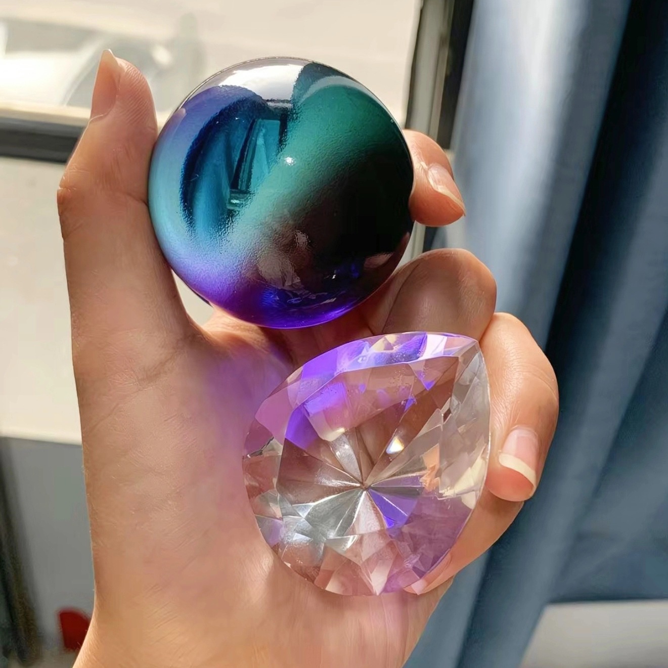 Tears of the Ocean Game Same Style Ornaments Peripheral Solid Laser Crystal Ball 1:1 Model Collectible Color Changing Gift