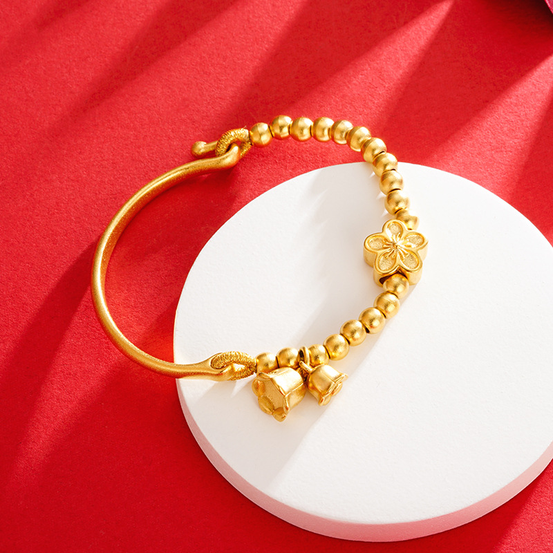 Vietnam oro vintage orquídea media pulsera nacional moda melocotón flor pulsera imitación oro antiguo oro artesanía accesorios pulsera