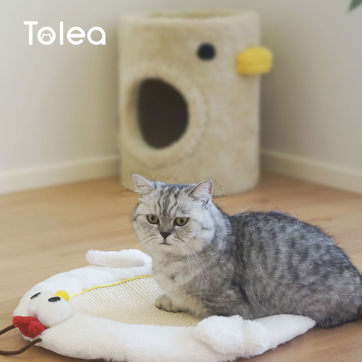 Cute And Fun Chick Shaped Cat Scratching Board Soft Sisal Blanket Rabbit Velvet Cat Nest Cat Supplies