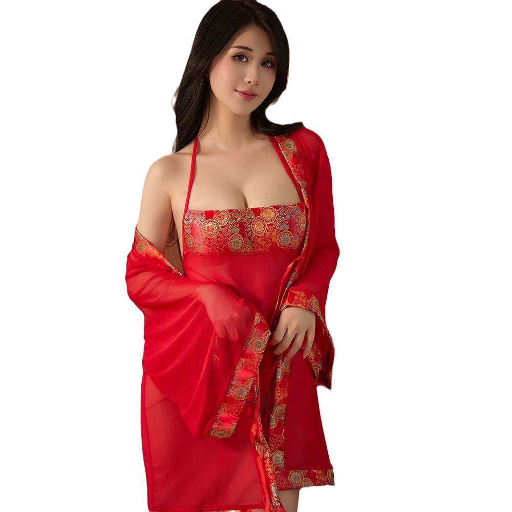 Lingerie sexy bridal set court concubine ancient costume bellyband-style nightgown set traditional Chinese style plus-size seductive