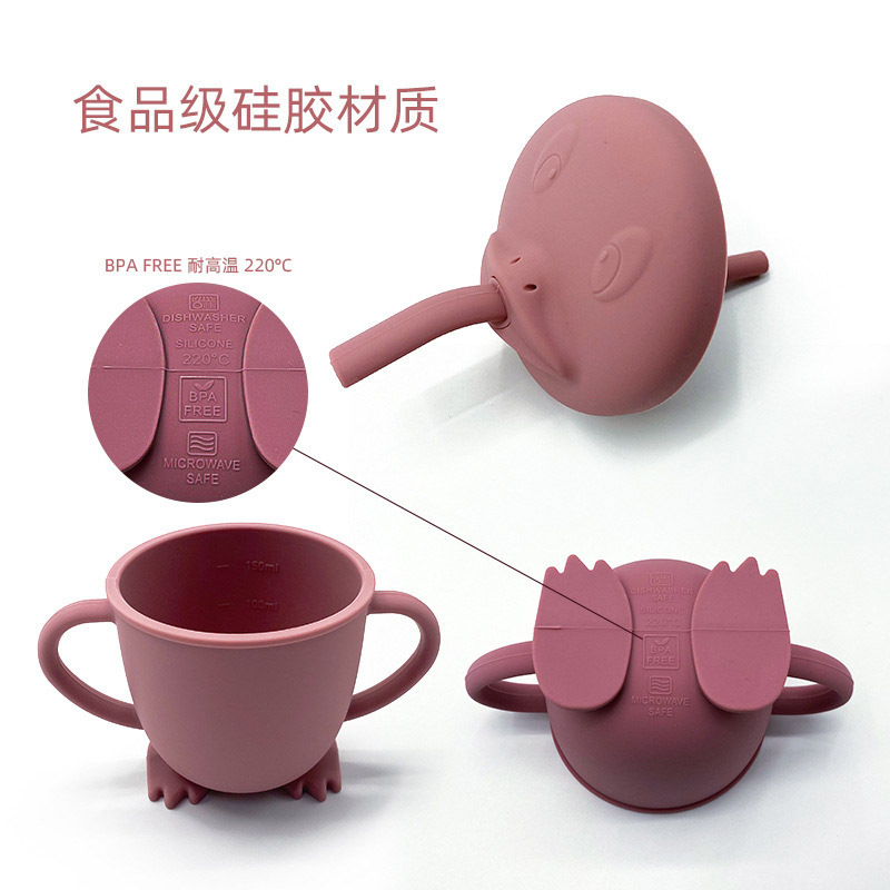 Taza de paja para bebés con cubierta a prueba de caídas a prueba de quemaduras entrenamiento de agua potable para niños aprendiendo taza de bebida fábrica transfronteriza en stock