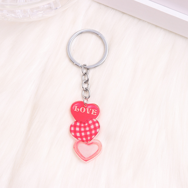 Casual Letter Heart Shape Stainless Steel Printing Valentine's Day Bag Pendant Keychain display picture 8