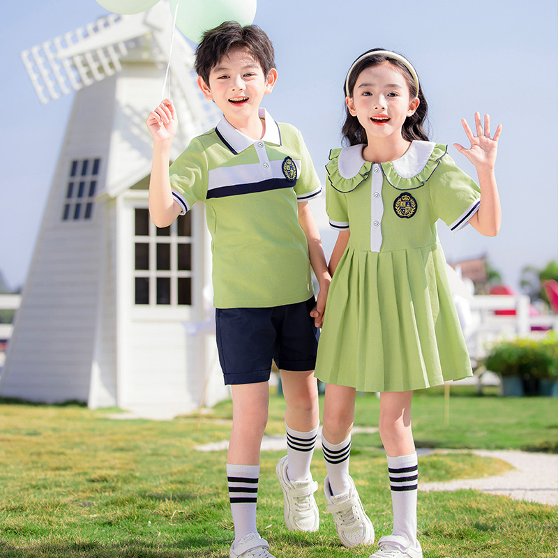 幼兒園園服校服小學生班服夏裝畢業套裝英倫風表演服學院風運動服